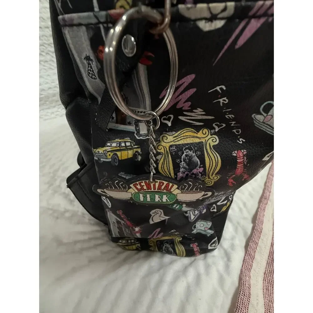 Friends Central Perk TV Series Faux Leather Backpack Black Fast Forward 15in Bag